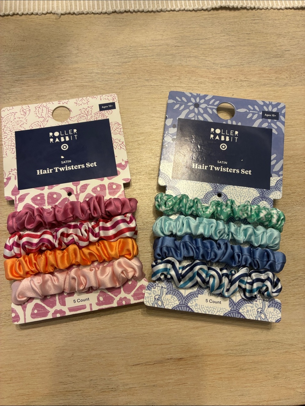 Roller Rabbit Kids Satin Hair Twisters Scrunchies- 2 packs